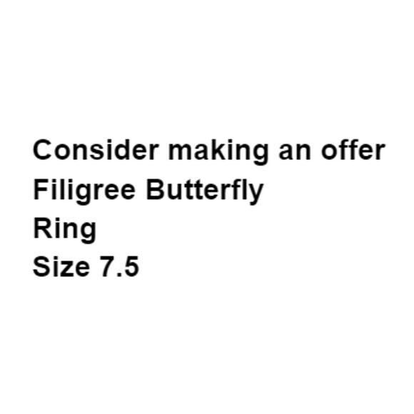 Filigree Butterfly Ring Contemporary Costume Feminine Fairy Goth Unique Original - Picture 2 of 6